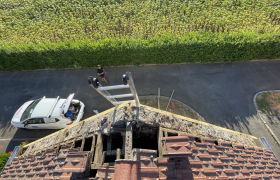 Réfection de rives de toiture et remplacement de chevrons à Trie-Château